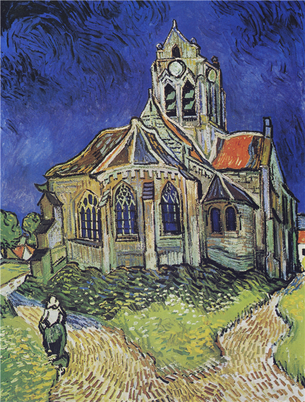 <a href='artist?a=Vincent Van Gogh'>Vincent Van Gogh</a> The Church at Auvers <a href='genre?g=Impressionism'>Impressionism</a>